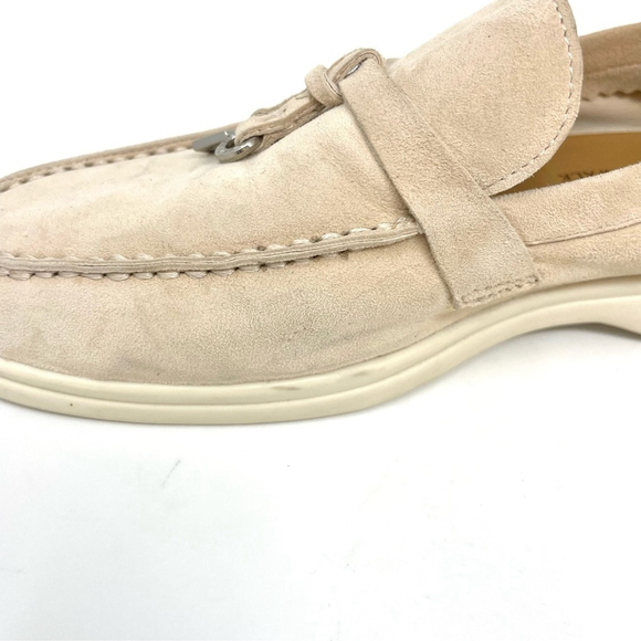 Loro Piana Summer Charms Walk Suede Loafers in Pink Sand Suede Size 36 - Picture 16 of 16